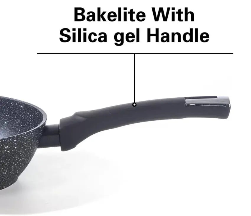 28cm Deep Frying Pan with Lid | Non-Stick, Granite Coating, Sturdy Build – Houszy
