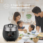 Cuckoo Pressure Rice Cooker Twin Plate & Warmer, 6-cup (Uncooked)