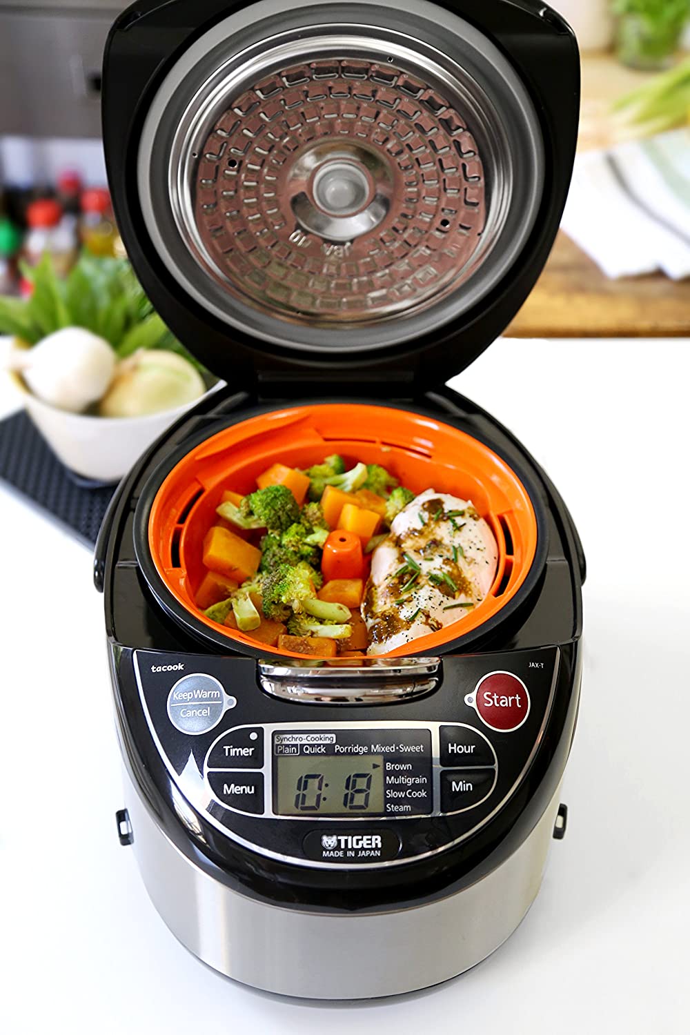 Tiger Micom Rice Cooker with Food Steamer & Slow Cooker, 10-Cup (Uncooked)