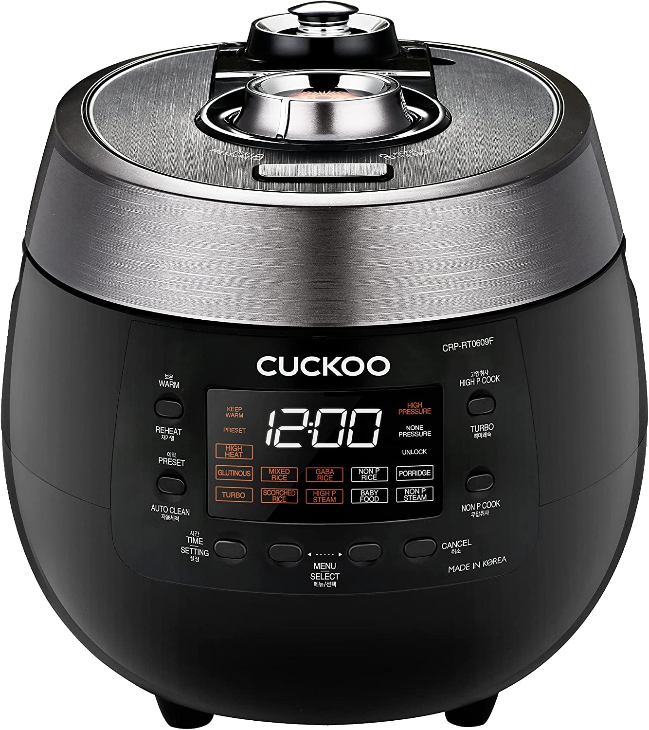 Cuckoo Pressure Rice Cooker Twin Plate & Warmer, 6-cup (Uncooked)