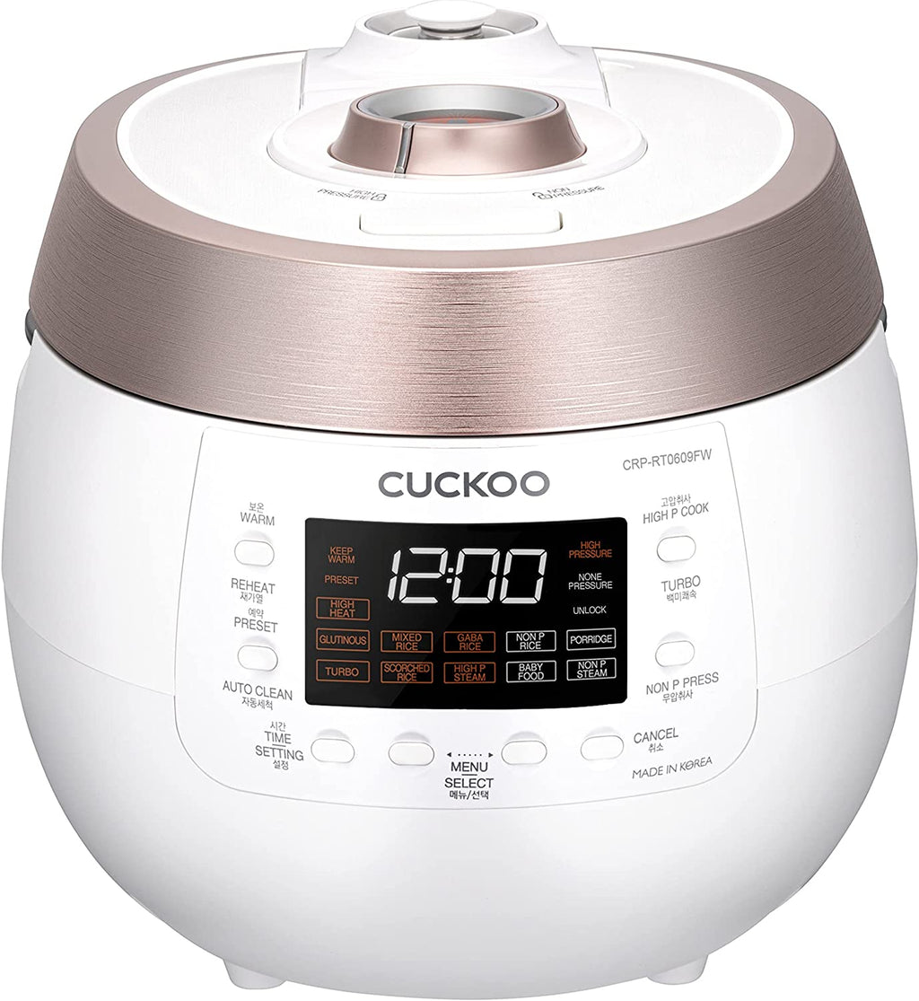 Cuckoo Pressure Rice Cooker Twin Plate & Warmer, 6-cup (Uncooked)