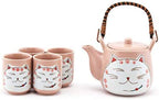 FMC Fuji Merchandise Ceramic Tea Pot and 4 Cups Tea Set, 20-Ounce