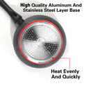 28cm Deep Frying Pan with Lid | Non-Stick, Granite Coating, Sturdy Build – Houszy