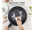 28cm Non-Stick Frying Pan with Lid | Granite Coated, Induction Compatible – Houszy